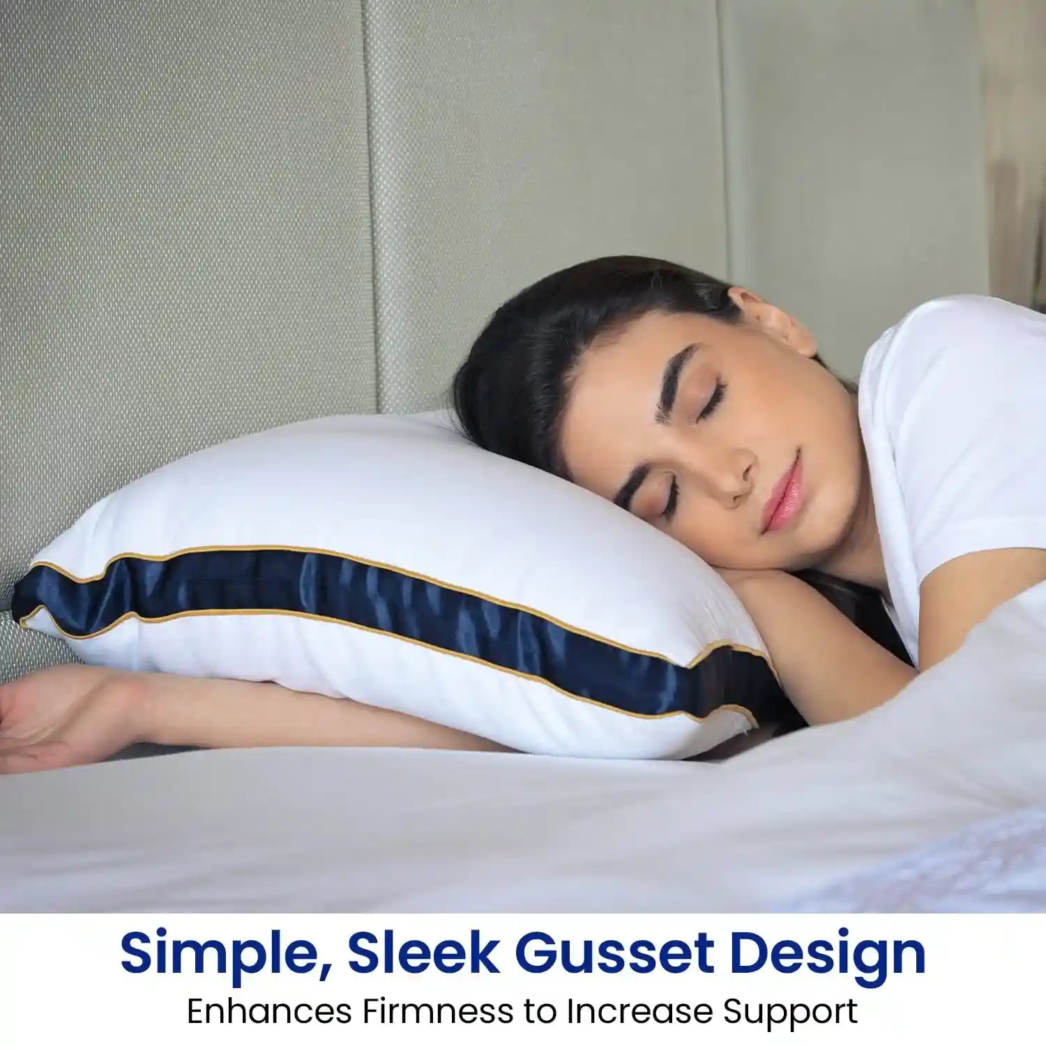 Super-Soft & Fluffy Microfiber Sleeping Pillow with Strip (Hotel Pillow)