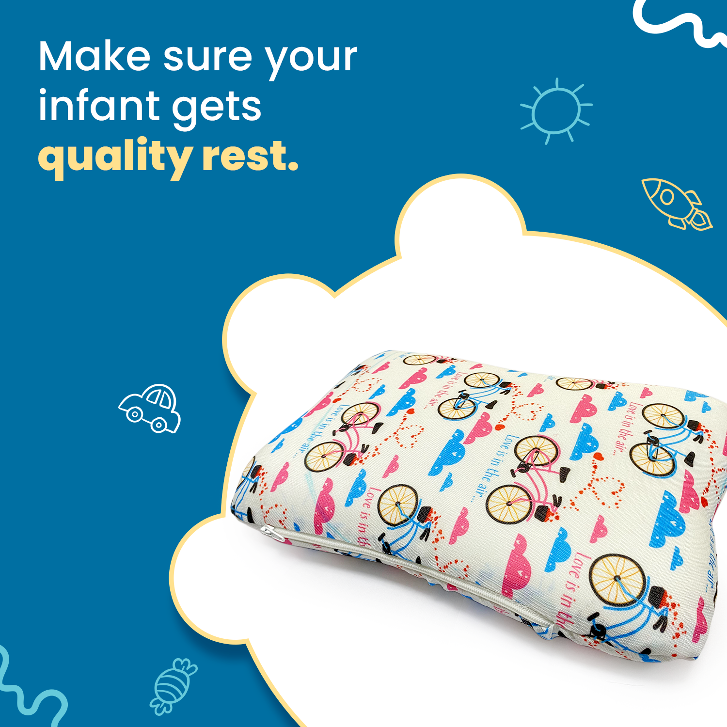 Butterfly Baby Pillow with Memory Foam