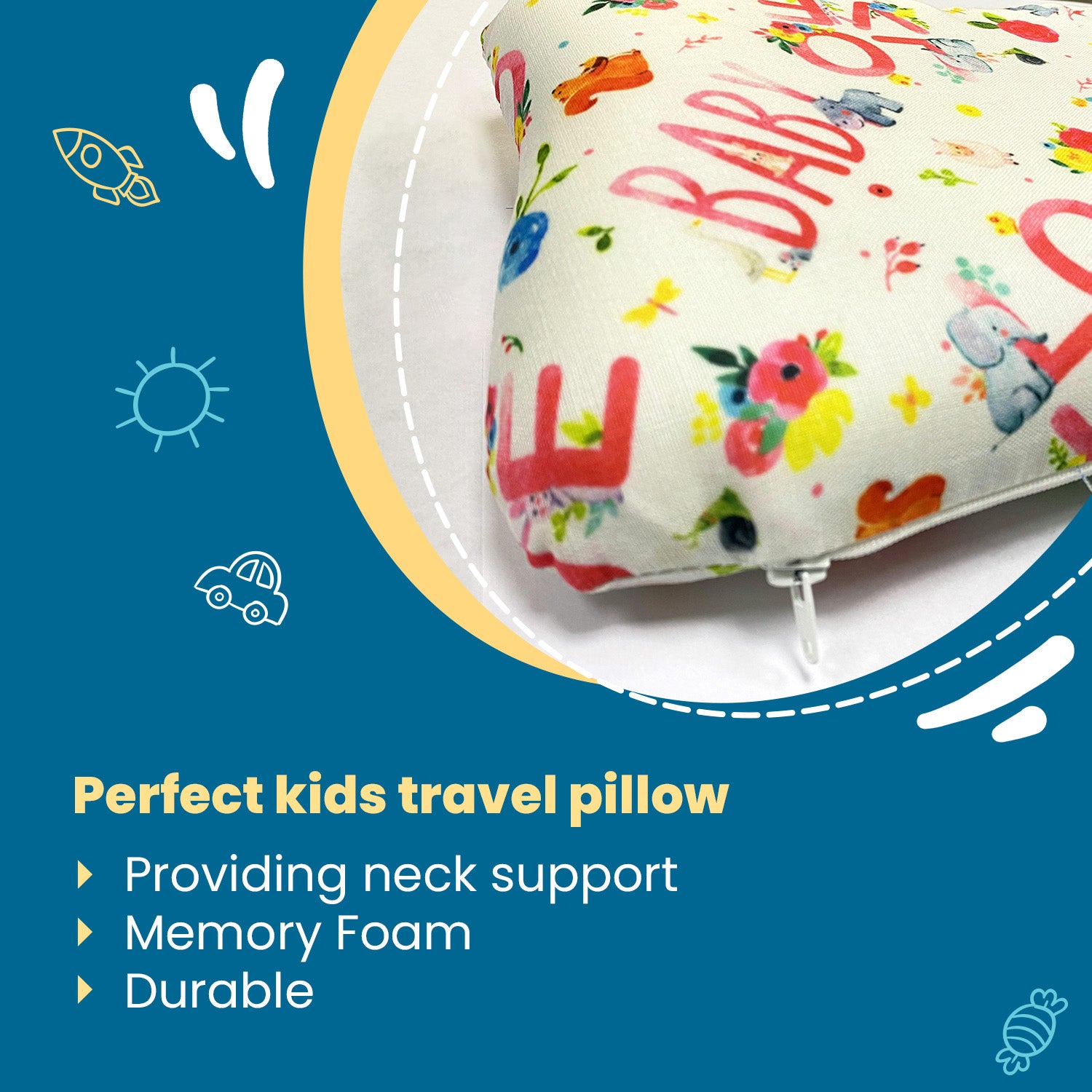 Butterfly Baby Pillow with Memory Foam