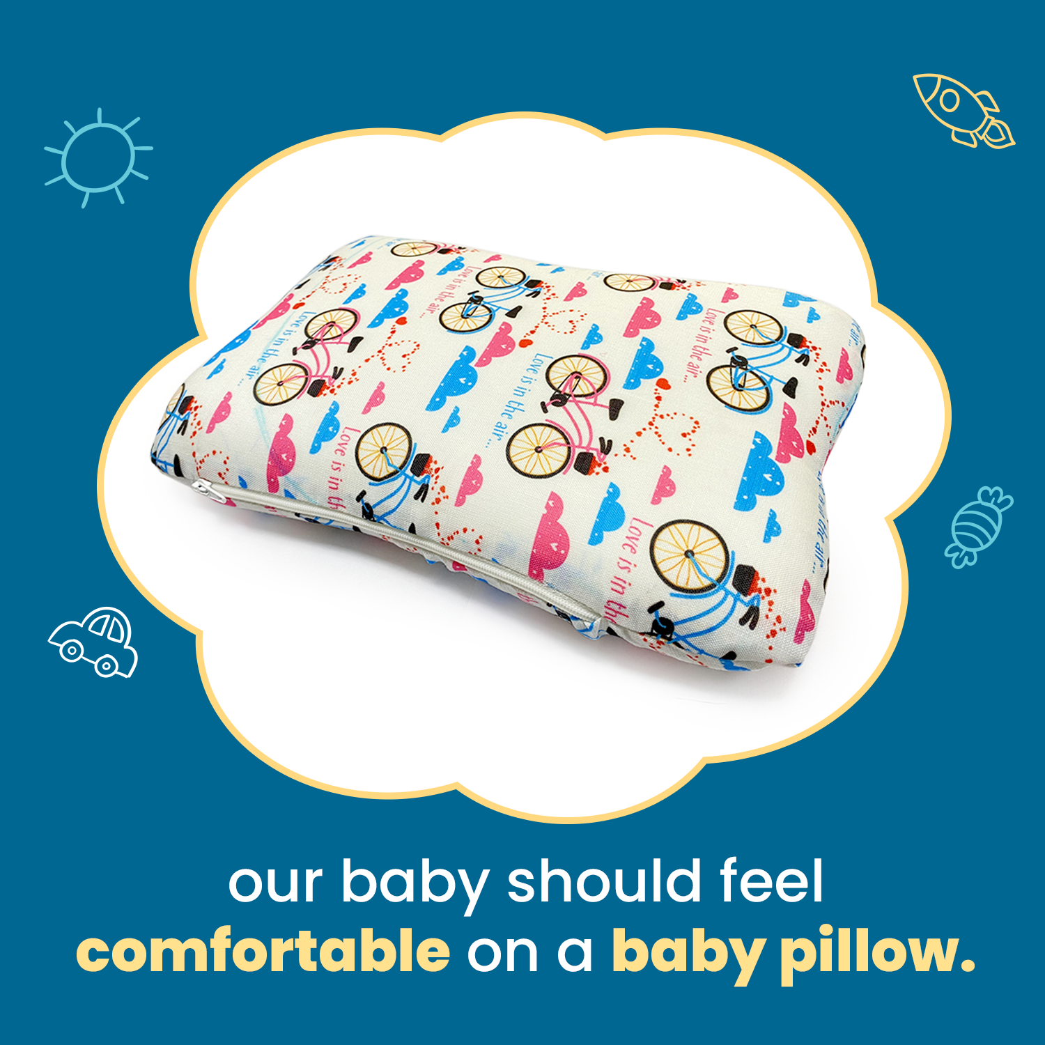 Butterfly Baby Pillow with Memory Foam