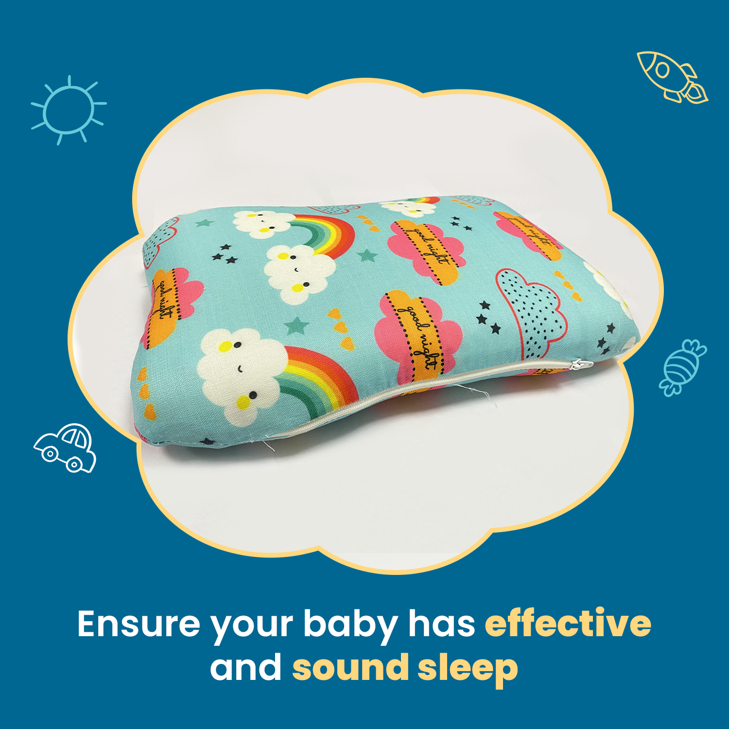 Butterfly Baby Pillow with Memory Foam