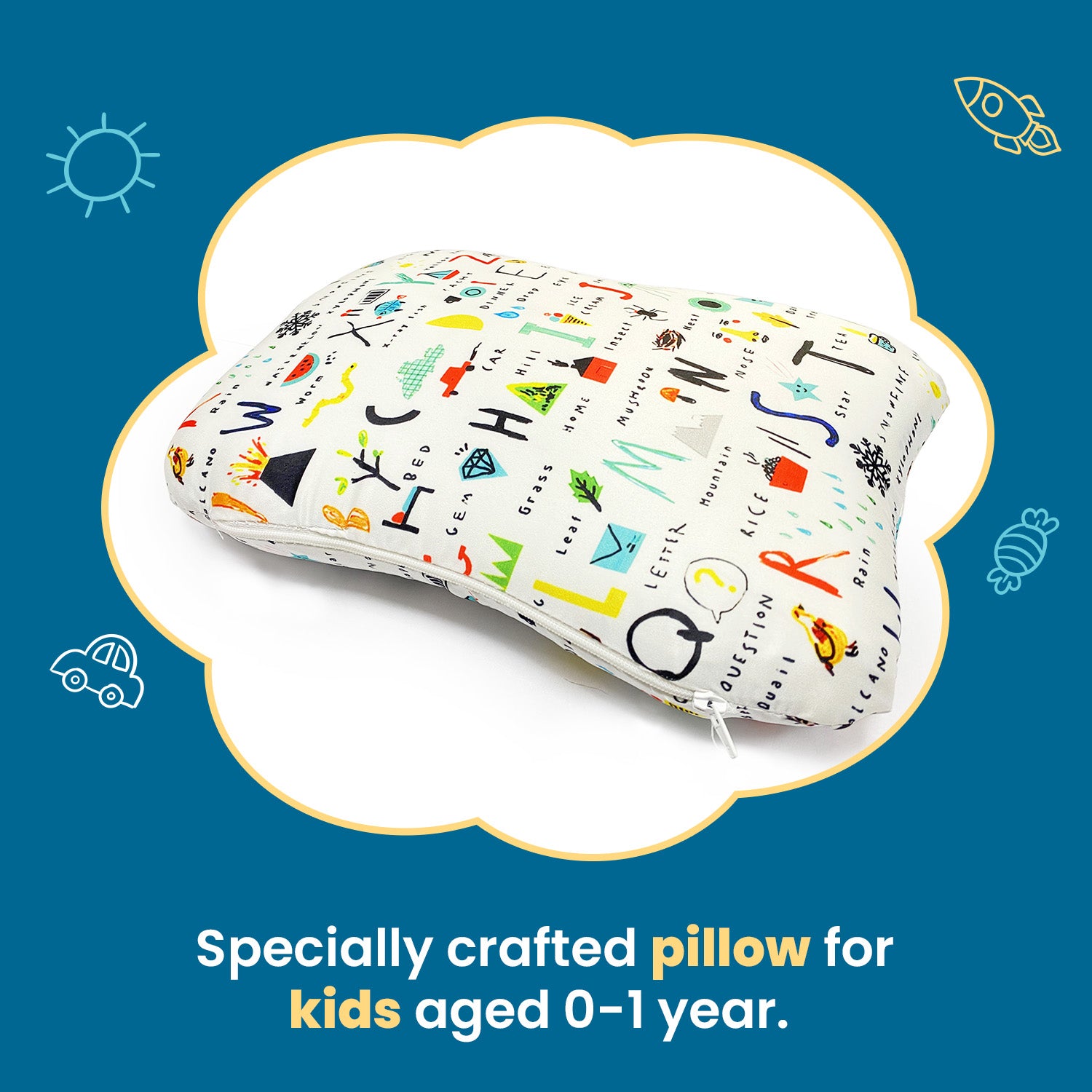 Butterfly Baby Pillow with Memory Foam