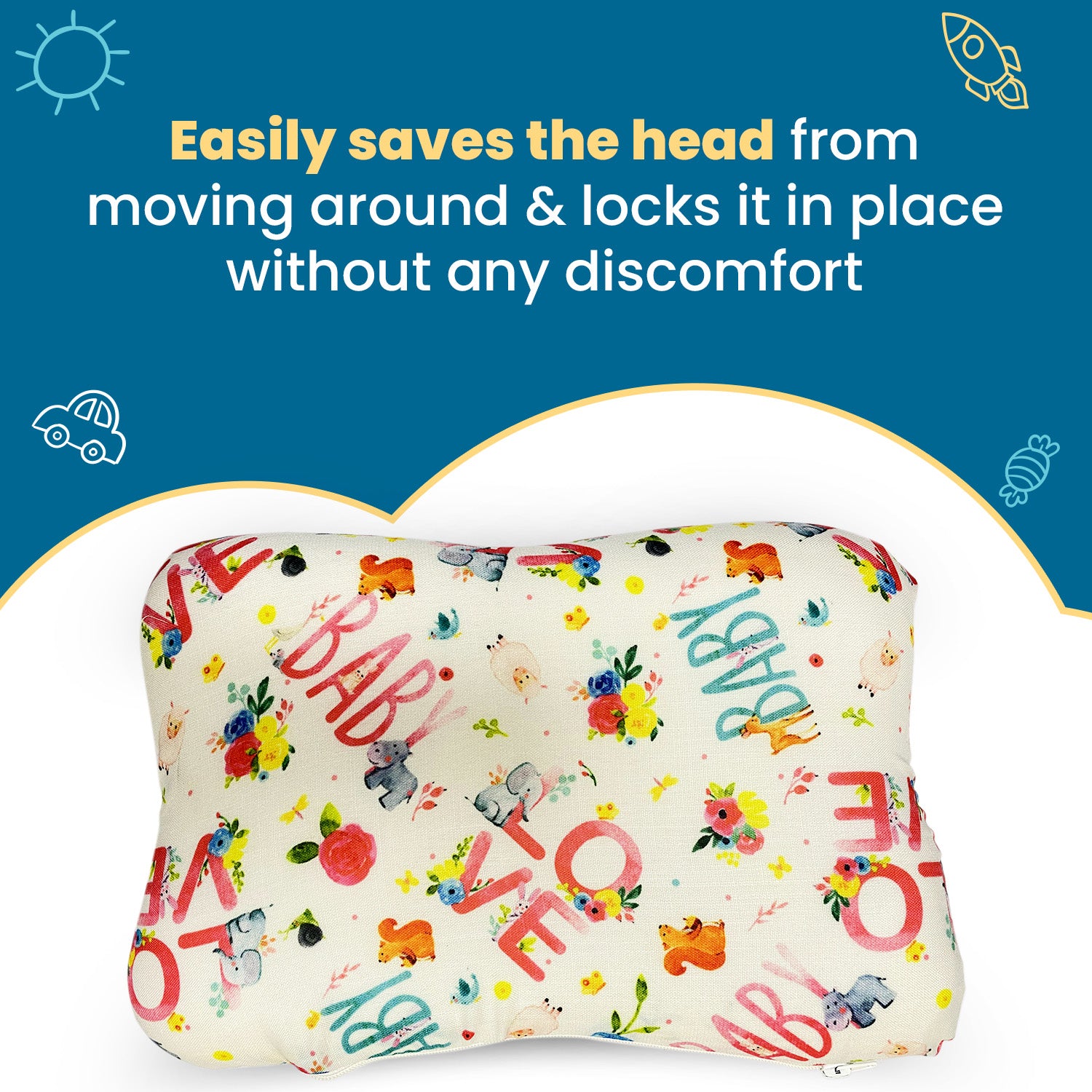 Butterfly Baby Pillow with Memory Foam