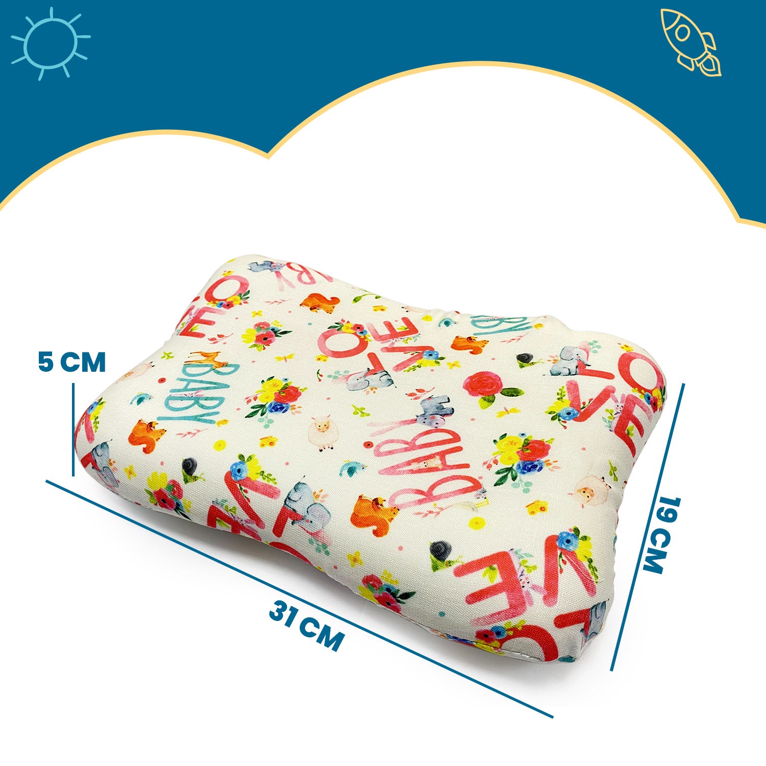 Butterfly Baby Pillow with Memory Foam