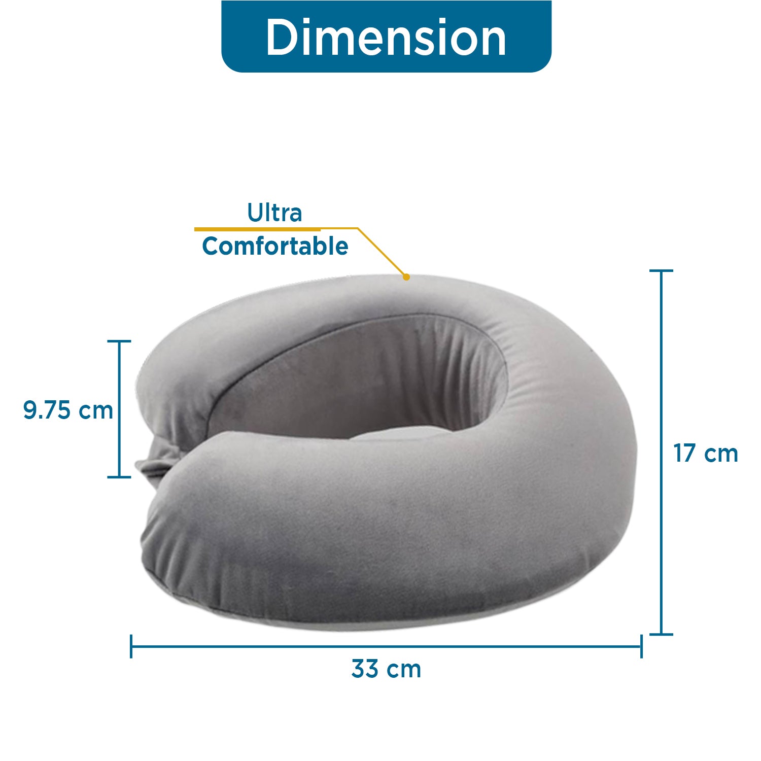 Travel Pillow for Neck with Memory Foam (Super-Soft) - Velvet Fabric