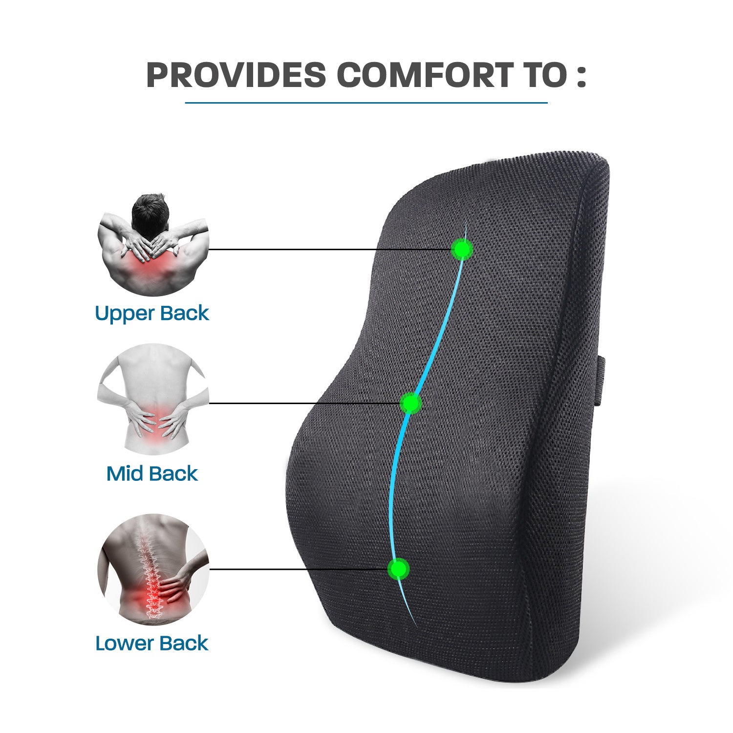 Lumbar Support Pillow & Cushion for Backrest